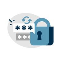 modificare Le password regolarmente per account sicurezza concetto illustrazione piatto design vettore. semplice moderno grafico elemento per atterraggio pagina ui, infografica, icona vettore