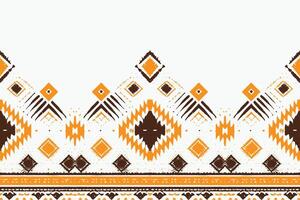 disegno tradizionale geometrico etnico orientale modello ikat per sfondo, moquette, carta da parati, abbigliamento, avvolgimento, batik, tessuto, illustrazione vettoriale. stile ricamo. vettore