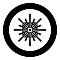 ottico connettore porta fibra cavo laser fascio icona nel cerchio il giro nero colore vettore illustrazione Immagine solido schema stile