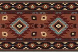 navajo tribale vettore senza soluzione di continuità modello. nativo americano ornamento. etnico Sud occidentale arredamento stile. boho geometrico ornamento. vettore senza soluzione di continuità modello. messicano lenzuolo, tappeto. intrecciata tappeto illustrazione.