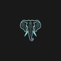 ai generato elefante logo stile design vettore illustrazione di un elefante testa