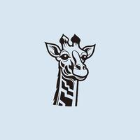 ai generato colorato giraffa testa e collo logo.isolato concetto vettore animale con giraffa animale viso nel semplice stile.