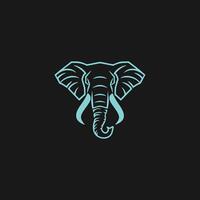 ai generato elefante logo stile design vettore illustrazione di un elefante testa