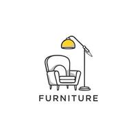 ai generato divano mobilia logo design ispirazione per minimalista casa divano disegni vettore