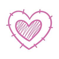 scarabocchio rosa amore simbolo. cuore a partire dal il Linee vettore