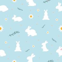 modello con Pasqua coniglietti. vettore grafica nel cartone animato stile