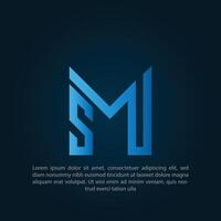 SM sm iniziale lettere looping connesso logo SM logo design modello vettore grafico il branding elemento.