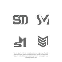 SM sm iniziale lettere looping connesso logo SM logo design modello vettore grafico il branding elemento.