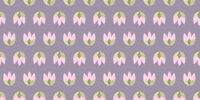 senza soluzione di continuità modello con piatto carino rosa tulipani teste. vettore infinito sfondo, Pasqua primavera disegno, San Valentino giorno, marzo 8, donne giorno, saluto carta, tessuto, annuncio, manifesto, tessile, sfondo