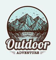 vettore di montagna logo, all'aperto avventura, emblema disegno, Vintage ▾ logo
