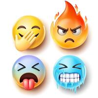 emoji emoticon simboli icone colore impostare. vettore