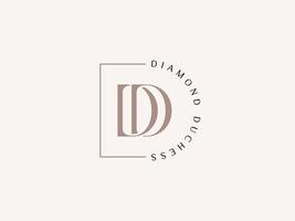 iniziale dd per diamante duchessa signora imprenditore logo modello per donna d'affari vettore