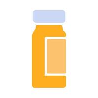 giallo pillola bottiglia con bianca berretto icona vettore