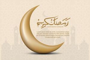 elegante lusso Ramadan, eid mubarak decorativo vacanza carta vettore