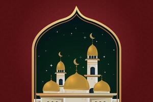 elegante lusso Ramadan, eid mubarak decorativo vacanza carta vettore