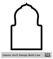 islamico arco design grassetto linea schema lineare nero ictus sagome design pittogramma simbolo visivo illustrazione vettore