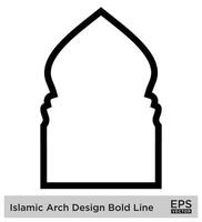 islamico arco design grassetto linea schema lineare nero ictus sagome design pittogramma simbolo visivo illustrazione vettore