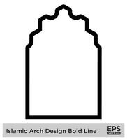 islamico arco design grassetto linea schema lineare nero ictus sagome design pittogramma simbolo visivo illustrazione vettore