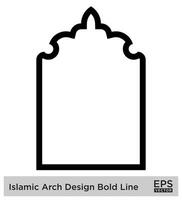 islamico arco design grassetto linea schema lineare nero ictus sagome design pittogramma simbolo visivo illustrazione vettore