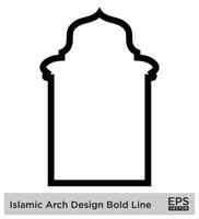 islamico arco design grassetto linea schema lineare nero ictus sagome design pittogramma simbolo visivo illustrazione vettore