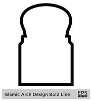 islamico arco design grassetto linea schema lineare nero ictus sagome design pittogramma simbolo visivo illustrazione vettore