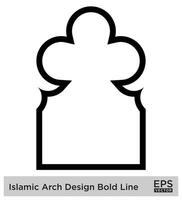 islamico arco design grassetto linea schema lineare nero ictus sagome design pittogramma simbolo visivo illustrazione vettore