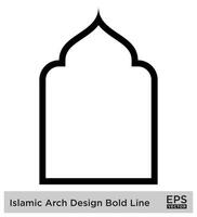 islamico arco design grassetto linea schema lineare nero ictus sagome design pittogramma simbolo visivo illustrazione vettore