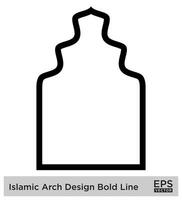 islamico arco design grassetto linea schema lineare nero ictus sagome design pittogramma simbolo visivo illustrazione vettore