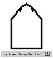 islamico arco design grassetto linea schema lineare nero ictus sagome design pittogramma simbolo visivo illustrazione vettore