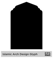 islamico arco design glifo nero pieno sagome design pittogramma simbolo visivo illustrazione vettore