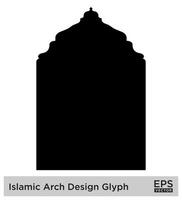 islamico arco design glifo nero pieno sagome design pittogramma simbolo visivo illustrazione vettore