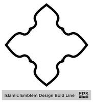 islamico emblema design grassetto linea nero ictus sagome design pittogramma simbolo visivo illustrazione vettore