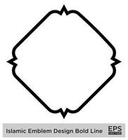 islamico emblema design grassetto linea nero ictus sagome design pittogramma simbolo visivo illustrazione vettore