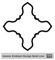 islamico emblema design grassetto linea nero ictus sagome design pittogramma simbolo visivo illustrazione vettore