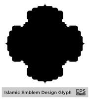 islamico emblema design glifo nero pieno sagome design pittogramma simbolo visivo illustrazione vettore