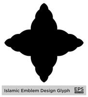 islamico emblema design glifo nero pieno sagome design pittogramma simbolo visivo illustrazione vettore