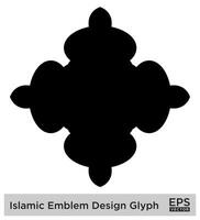 islamico emblema design glifo nero pieno sagome design pittogramma simbolo visivo illustrazione vettore