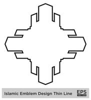 islamico emblema design magro linea nero ictus sagome design pittogramma simbolo visivo illustrazione vettore