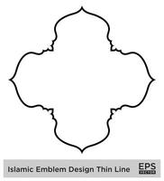 islamico emblema design magro linea nero ictus sagome design pittogramma simbolo visivo illustrazione vettore