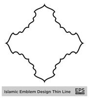 islamico emblema design magro linea nero ictus sagome design pittogramma simbolo visivo illustrazione vettore