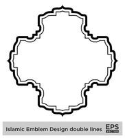 islamico emblema design Doppio Linee nero ictus sagome design pittogramma simbolo visivo illustrazione vettore