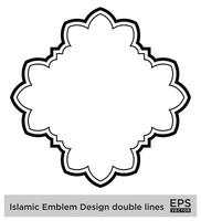 islamico emblema design Doppio Linee nero ictus sagome design pittogramma simbolo visivo illustrazione vettore