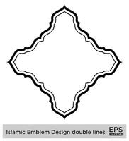 islamico emblema design Doppio Linee nero ictus sagome design pittogramma simbolo visivo illustrazione vettore