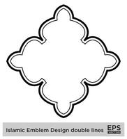 islamico emblema design Doppio Linee nero ictus sagome design pittogramma simbolo visivo illustrazione vettore