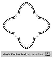 islamico emblema design Doppio Linee nero ictus sagome design pittogramma simbolo visivo illustrazione vettore