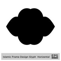 islamico telaio design glifo orizzontale nero pieno sagome design pittogramma simbolo visivo illustrazione vettore