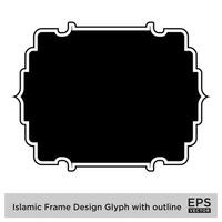 islamico telaio design glifo con schema nero pieno sagome design pittogramma simbolo visivo illustrazione vettore
