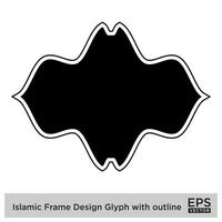 islamico telaio design glifo con schema nero pieno sagome design pittogramma simbolo visivo illustrazione vettore