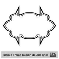 islamico telaio design Doppio Linee nero ictus sagome design pittogramma simbolo visivo illustrazione vettore