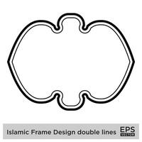 islamico telaio design Doppio Linee nero ictus sagome design pittogramma simbolo visivo illustrazione vettore